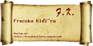 Frecska Klára névjegykártya