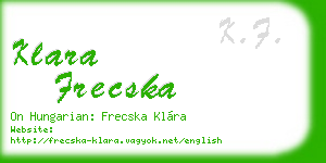 klara frecska business card